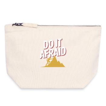 Fais-le Peur Courage Développement Motivation - Pochette zippée en toile 18 x 19 cm - blanc naturel - Devant