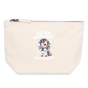 Bonjour? Glace très mince ! Licorne drôle - Pochette zippée en toile 18 x 19 cm - blanc naturel - Devant