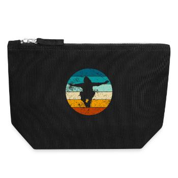 Parkour Jump - Design urbain dynamique - Pochette zippée en toile 18 x 19 cm - noir - Devant