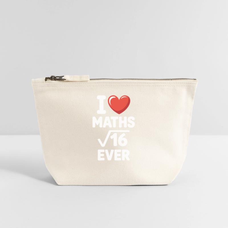 Math J’adore les maths Maths Nerd Professeur de mathématiques Pochette zippée en toile 18 x 19 cm
