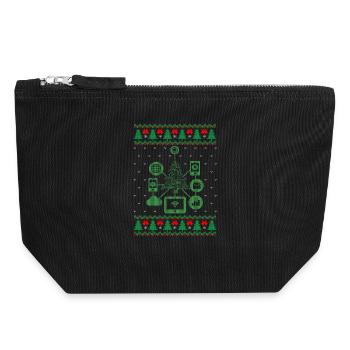 IT XMAS – Lustiger Nerd-Weihnachten - Canvas Reißverschluss-Täschchen (18 x 19 cm) - Schwarz - Vorne