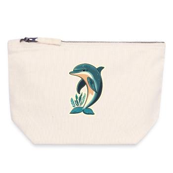 Dolphin - Canvas Zip Pouch 18 x 19 cm - nature - Front