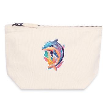 Dolphin - Canvas Zip Pouch 18 x 19 cm - nature - Front