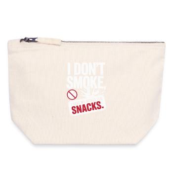 Je ne fume pas J’économise mon argent Collations Non-fumeur - Pochette zippée en toile 18 x 19 cm - blanc naturel - Devant