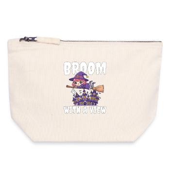 BROOM WITH A VIEW - WITCH HALLOWEEN - Canvas Zip Pouch 18 x 19 cm - nature - Front
