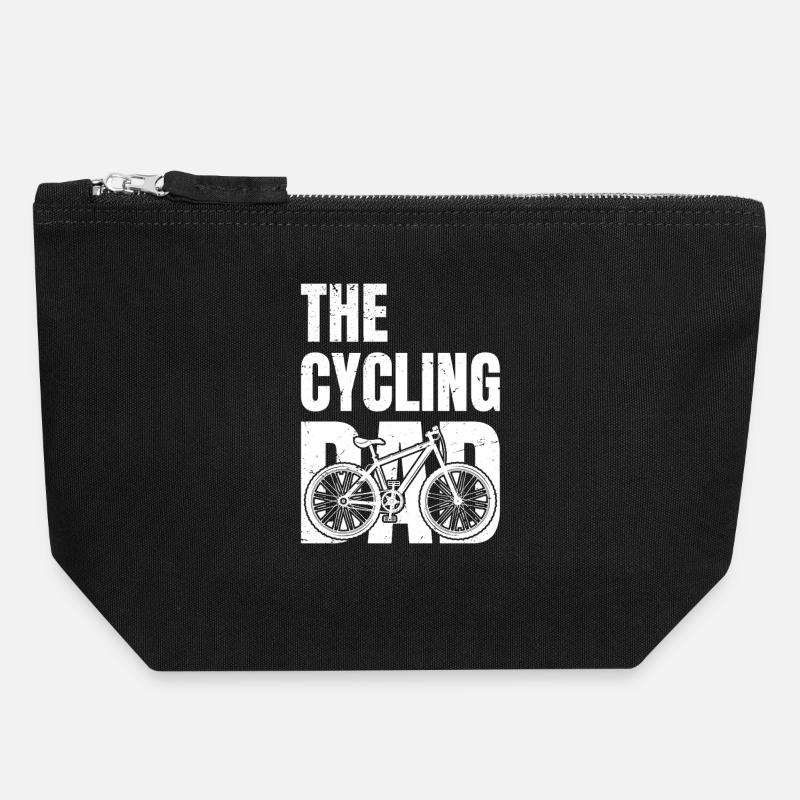 the cycling dad - Canvas Zip Pouch 18 x 19 cm - black