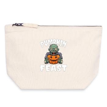 PUMPKIN FEAST - ZOMBIE HALLOWEEN - Canvas Zip Pouch 18 x 19 cm - nature - Front