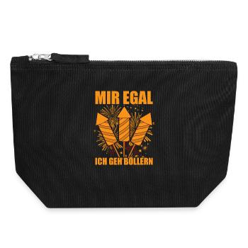 I don't care, I go firecrackers, pyrotechnicians, fireworks - Canvas Zip Pouch 18 x 19 cm - black - Front
