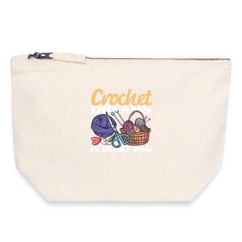 Crochet Knitting Crochet dreams in every bag - Canvas Zip Pouch 18 x 19 cm - nature - Front