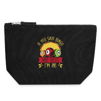 Jeu de bingo Bingo &amp; Tacos Je suis dans le bingo - Pochette zippée en toile 18 x 19 cm - noir - Devant