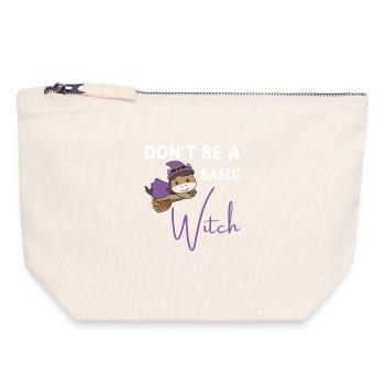 Horse Halloween Witch Witches don't be a basic witch - Canvas Zip Pouch 18 x 19 cm - nature - Front
