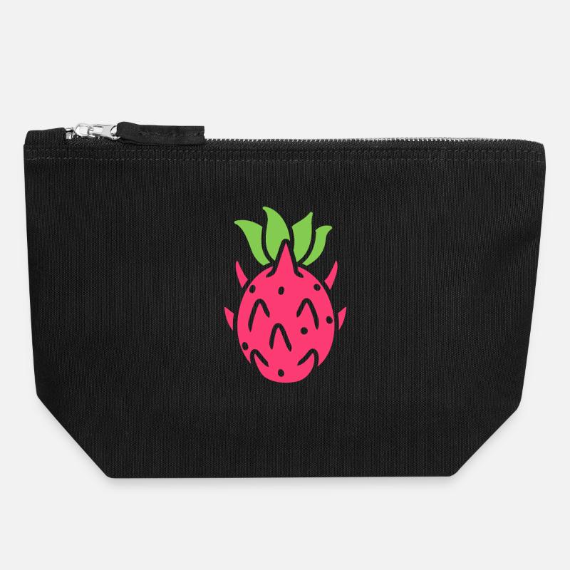 Drachenfrucht - Canvas Reißverschluss-Täschchen (18 x 19 cm) - Schwarz