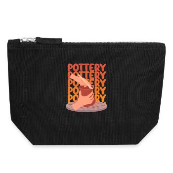 Pottery Passion For Creative Hands - Canvas Zip Pouch 18 x 19 cm - black - Front
