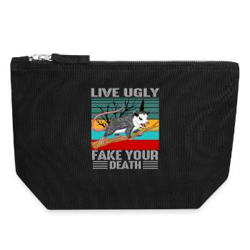Opossum - Canvas Zip Pouch 18 x 19 cm - black - Front