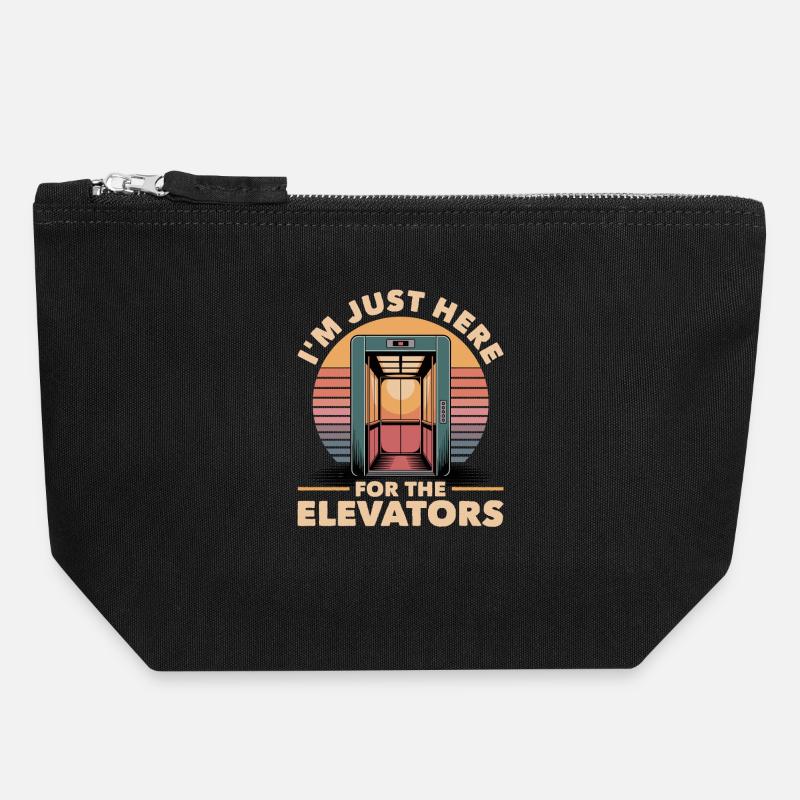 Elevator toddler & kids - Canvas Reißverschluss-Täschchen (18 x 19 cm) - Schwarz