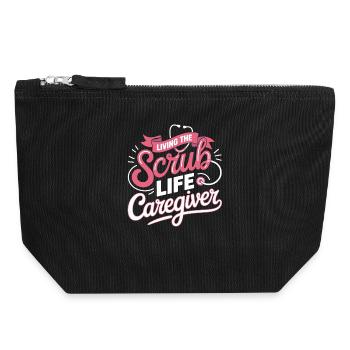 Scrub Life Caregiver Motto - Canvas Zip Pouch 18 x 19 cm - black - Front