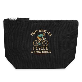 That's what I do I ride a bike and know Din - Canvas Zip Pouch 18 x 19 cm - black - Front