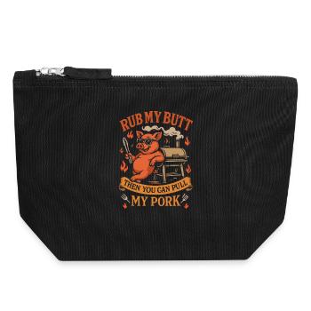 Rub my ass, then you can fuck my pig - Canvas Zip Pouch 18 x 19 cm - black - Front