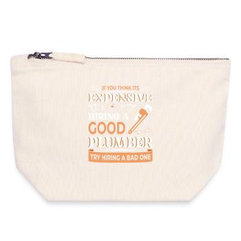 Heating Engineer Heating Construction Plumber Plumber - Canvas Zip Pouch 18 x 19 cm - nature - Front
