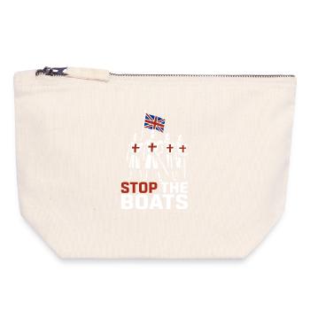 Stop The Boats Historic Crusader Protest Design - Canvas Zip Pouch 18 x 19 cm - nature - Front