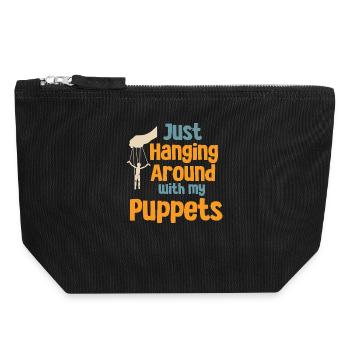 Puppenspiel Puppenspieler Marionette Puppen - Canvas Reißverschluss-Täschchen (18 x 19 cm) - Schwarz - Vorne