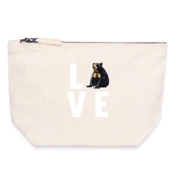 Sun Bear Malaienbär - Canvas Reißverschluss-Täschchen (18 x 19 cm) - Naturweiß - Vorne