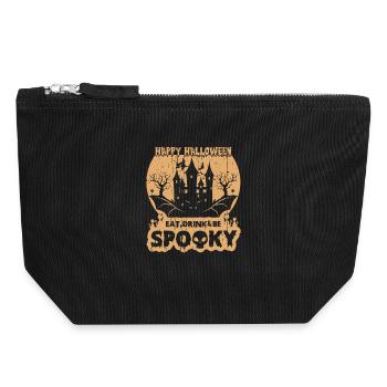 Motif effrayant d'Halloween avec traîneau - Pochette zippée en toile 18 x 19 cm - noir - Devant