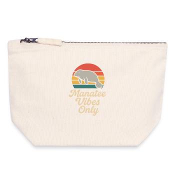 Manatee enthusiast sea beef lover salad love - Canvas Zip Pouch 18 x 19 cm - nature - Front
