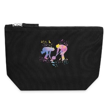 Curler Winter Sports Curling - Canvas Zip Pouch 18 x 19 cm - black - Front