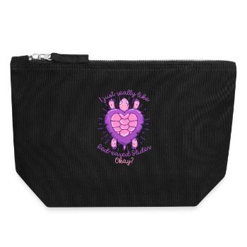 Red-eared Turtle - Canvas Zip Pouch 18 x 19 cm - black - Front