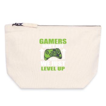 Gamer Level Up Motivational Design - Canvas Zip Pouch 18 x 19 cm - nature - Front