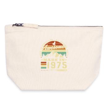 1975 Vintage Retro Geburtstagsgeschenk - Canvas Zip Pouch 18 x 19 cm - nature - Front