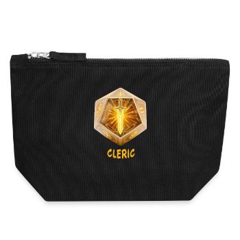 W20 mit heiligem Schwert – Cleric Fantasy - Canvas Reißverschluss-Täschchen (18 x 19 cm) - Schwarz - Vorne