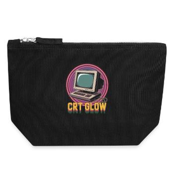 CRT Ordinateur Pop Culture Rétro Jeu vidéo - Pochette zippée en toile 18 x 19 cm - noir - Devant