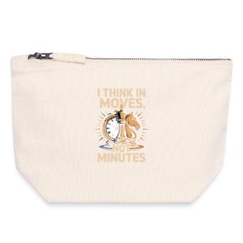 I think In moves, not in minutes Chess motif - Canvas Zip Pouch 18 x 19 cm - nature - Front