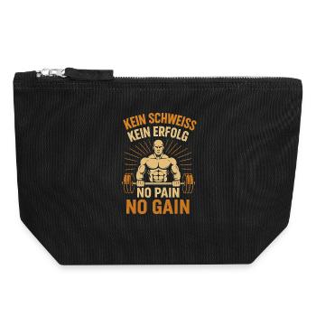 Pas de sueur, pas de succès Fitness Motivation Gym - Pochette zippée en toile 18 x 19 cm - noir - Devant