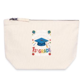 Goodbye Kindergarten Hello First Grade - Canvas Zip Pouch 18 x 19 cm - nature - Front