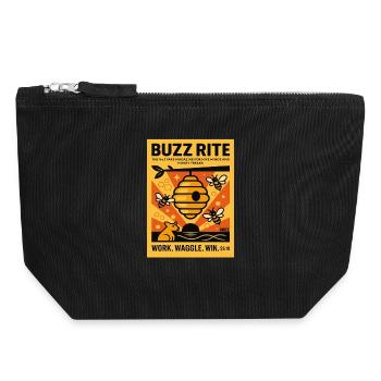 Bees Honey Beekeeper Retro Poster Magazine - Canvas Zip Pouch 18 x 19 cm - black - Front