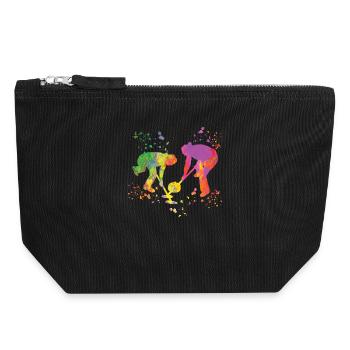 Curler Winter Sports Curling - Canvas Zip Pouch 18 x 19 cm - black - Front