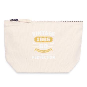 60 Years 1965 Vintage Retro Anniversary - Canvas Zip Pouch 18 x 19 cm - nature - Front