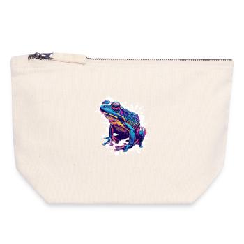 Neon Frog Splash Art - Canvas Zip Pouch 18 x 19 cm - nature - Front