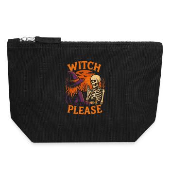Sorcière s’il vous plaît Halloween Costume Party Dire - Pochette zippée en toile 18 x 19 cm - noir - Devant