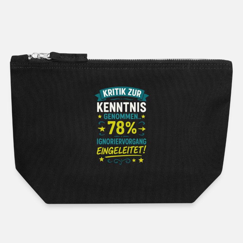 Criticism noted - ignore process - Canvas Zip Pouch 18 x 19 cm - black