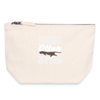 Sea Otter Cartoon Gift - Canvas Zip Pouch 18 x 19 cm - nature - Front