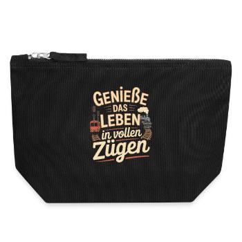 Railway Enjoy life to the fullest Railway - Canvas Zip Pouch 18 x 19 cm - black - Front