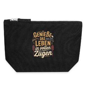 Railway Enjoy life to the fullest Railway - Canvas Zip Pouch 18 x 19 cm - black - Front