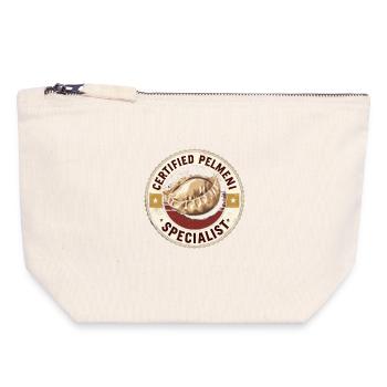 Certified Pelmeni Specialist Pelmenis - Canvas Reißverschluss-Täschchen (18 x 19 cm) - Naturweiß - Vorne