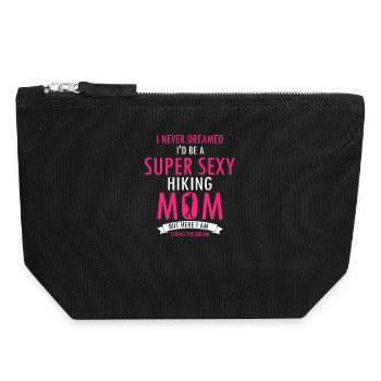 Confident Hiking Mom Living the Trail Life - Canvas Zip Pouch 18 x 19 cm - black - Front