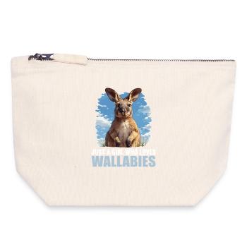 Wallabies Wallaby - Canvas Zip Pouch 18 x 19 cm - nature - Front