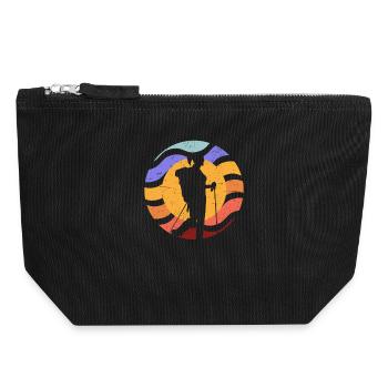 Sonnenpfad Kamera Silhouette - Canvas Reißverschluss-Täschchen (18 x 19 cm) - Schwarz - Vorne